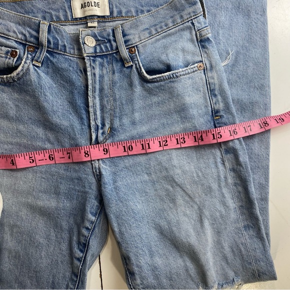 Agolde Sophie Distressed Raw Hem Organic Cotton Lyocell Blend Mid Rise? 24 - Picture 15 of 16